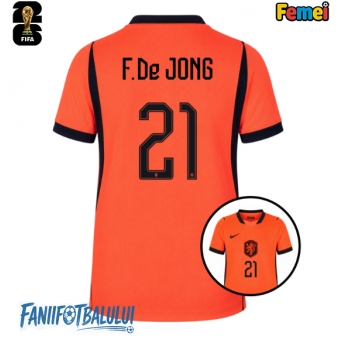 Țările de Jos Frenkie de Jong #21 Echipament de Fotbal Replică Mondial 2026 Femei Acasa
